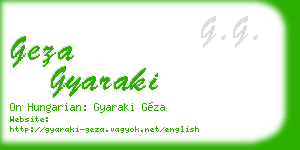 geza gyaraki business card